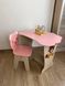 Детский стол розовый!Стол-парта с крышкой облачко и стульчик фигурный.Подойдет для учебы, рисования