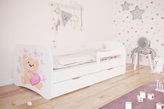 Детская кровать 160 х 80 Kocot Kids Baby Dreams Мишка с бабочками белая с ящиком Польша
