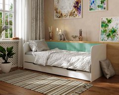Кровать диван Valencia 190х80 для детей и подростков с ящиком велюр Mint VDV1 фото