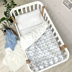Дитячий Комплект в ліжечко Маленька Соня (MSonya) 3-е M.Sonya Shine блакитний зигзаг 2910 фото