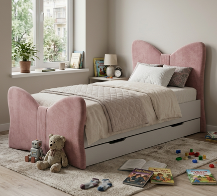 Дитяче ліжко decoOKids Bantik 190х90 із шухлядою та м'яким узголів'ям