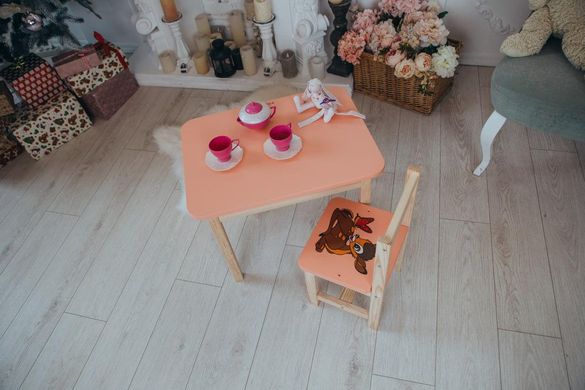 Дитячий стіл і стілець. Для навчання, малювання, гри. Стіл із шухлядою та стільчик рожевий