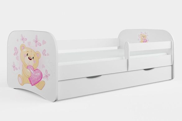 Детская кровать 160 х 80 Kocot Kids Baby Dreams Мишка с бабочками белая с ящиком Польша 1976102 фото