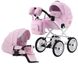 Классическая коляска 2 в 1 Adamex Lucianо Retro кожа 100% Q110 розовая пудра 623698 фото 3