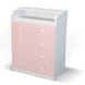 Комод-пеленатор з фрезеруванням хмаринок світло-рожевий 13333771 фото