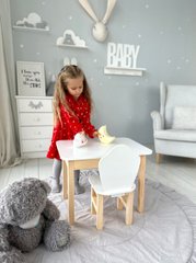 Комплект дитячий столик та стільчик для дітей від 2-7 років з шухлядою Natural
