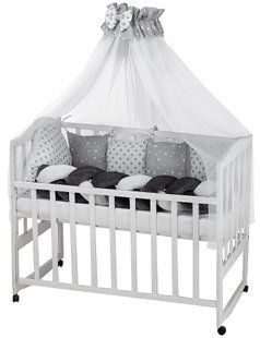 Детская постель Babyroom Classic косичка-01 серо-белые звездочки 624848 фото