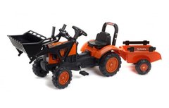 Детский трактор на педалях с прицепом и передним ковшом Falk 2065AM KUBOTA (цвет - оранжевый) 2065AM фото