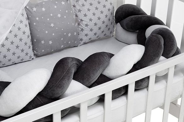 Детская постель Babyroom Classic косичка-01 серо-белые звездочки 624848 фото