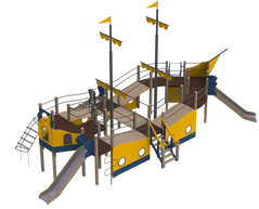 Дитячий ігровий комплекс майданчик у вигляді корабля Палада KidiGO (111034) 111034 фото