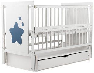Ліжко Babyroom Зірочка Z-03 маятник, ящик, відкидний бік бук білий 624470 фото