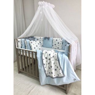 Комплект в кроватку M.Sonya №4 Звезды голубой 3738 фото