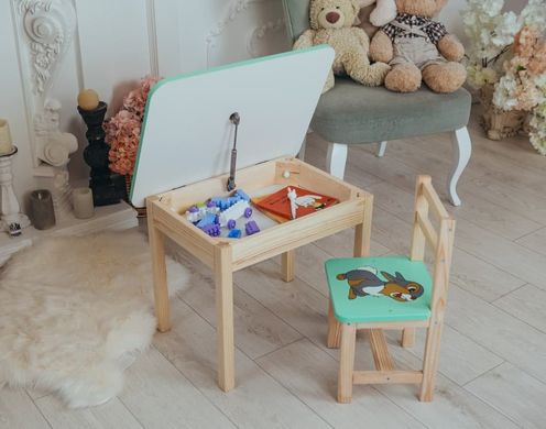 Комплект меблів дитині на 2-7 років стіл + стілець з шухлядою для малювання занять та їжі Colors 6