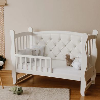 Дитяче ліжечко диван для новонародженого Angelo Gabriel White + маятник GA1 фото