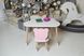 Белый столик тучка и стульчик мишка детский розовый. белоснежный детский столик