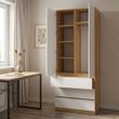 Шафа розпашна з шухлядами та штангой NC80-2 210х80 см Next Systems Taho / White