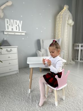 Детский столик и стульчик белый с ящиком для карандашей и альбомов 3