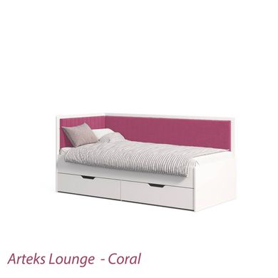 Ліжко диван кутовий з шухлядами 190х90\190х80 DecOKіds Brooklyn White Coral BR1 фото