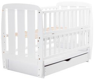Ліжко Babyroom Кулька SH-03 маятник, ящик, відкидний бік бук білий 625946 фото