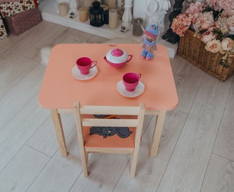 Комплект меблів дитині на 2-7 років стіл + стілець з шухлядою для малювання занять та їжі Colors 9