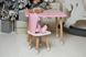 Розовый прямоугольный столик и стульчик детский зайка с белым сиденьем. Розовый детский столик ребенку 2-7лет Colors