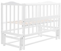 Кровать Babyroom Зайчонок ZL201 маятник продольного качания, откидной бок белая 625878 фото