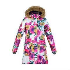 Зимняя куртка для девочек Huppa MONA, цвет-белый с принтом