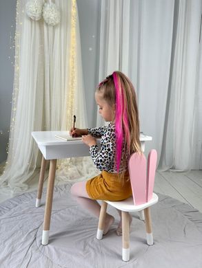 Детский столик и стульчик белый с ящиком для карандашей и альбомов 5
