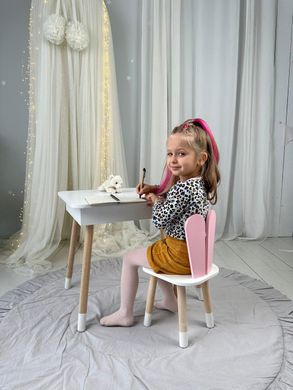 Дитячий столик і стільчик білий. Столик із шухлядою для олівців розмальовок та альбомів 5