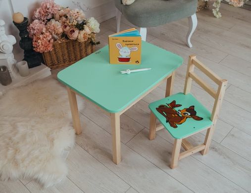 Комплект меблів дитині на 2-7 років стіл + стілець з шухлядою для малювання занять та їжі Colors 10