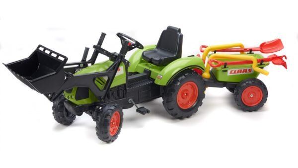 Дитячий трактор на педалях з причепом і переднім ковшем Falk 1041RM CLAAS ARION (колір - зелений) 1041RM фото