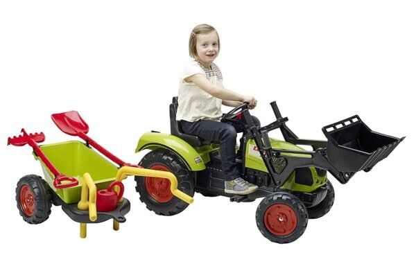 Дитячий трактор на педалях з причепом і переднім ковшем Falk 1041RM CLAAS ARION (колір - зелений) 1041RM фото