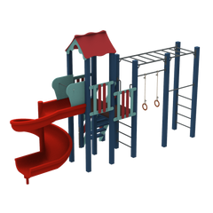 Дитячий ігровий комплекс дитячий майданчик Котик із пластиковою гіркою Спіраль KidiGO(11534) 11534 фото