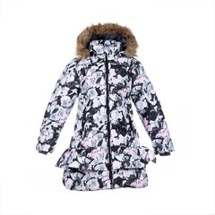 Зимнее пальто для девочек Huppa WHITNEY, цвет-белый с принтом