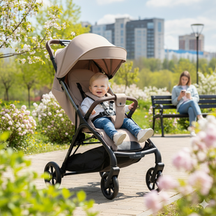 Дитяча прогулянкова коляска El Camino AMBER ME 1227 до 22 кг Nougat Beige ME 1227 Nougat Beige фото