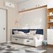 Ліжко диван кутовий з шухлядами 190х90\190х80 DecOKіds Brooklyn White Navy BR4 фото