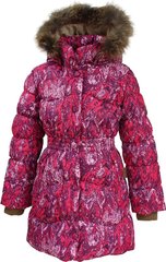 Зимнее пальто для девочек Huppa GRACE, цвет-фуксиа с принтом