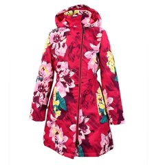 Демисезонное пальто для девочек Huppa LUISA, цвет-фуксиа с принтом