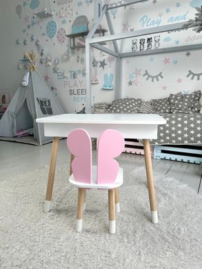 Детский столик и стульчик белый с ящиком для карандашей и альбомов 7