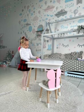 Детский столик и стульчик белый с ящиком для карандашей и альбомов 7