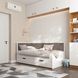 Ліжко диван кутовий з шухлядами 190х90\190х80 DecOKіds Brooklyn White Latte BR5 фото