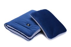 Плед с подушкой Cottonmoose Cotton Velvet 408 /145/49 velvet dark navy melange cotton jersey (темно-синий (бархат) с серым меланж)