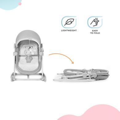 Шезлонг-качалка 5 в 1 Kinderkraft Nola Stone Grey (KBNOLA00GRY0000) 300723 фото