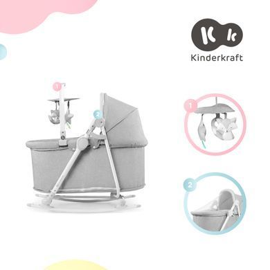 Шезлонг-качалка 5 в 1 Kinderkraft Nola Stone Grey (KBNOLA00GRY0000) 300723 фото