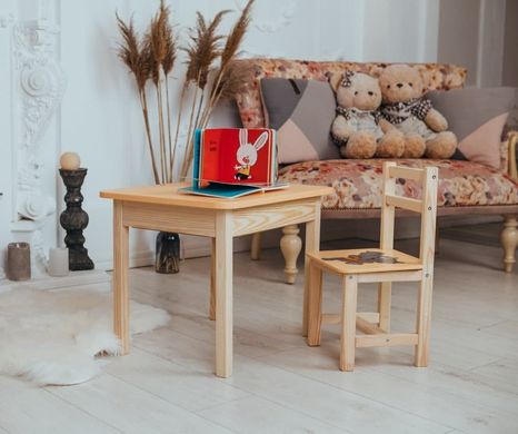 Комплект меблів дитині на 2-7 років стіл + стілець з шухлядою для малювання занять та їжі Colors 13