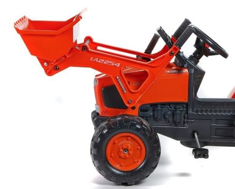 Детский трактор на педалях с прицепом и передним ковшом Falk 2060 AM KUBOTA (цвет - красный) 2060AM фото
