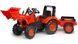 Дитячий трактор на педалях з причепом і переднім ковшем Falk 2060 AM KUBOTA (колір - червоний) 2060AM фото 1