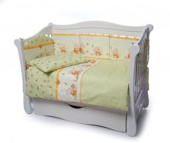 Детская постель Twins Comfort 4 элемента бампер подушки Медуны зеленый 9289 фото