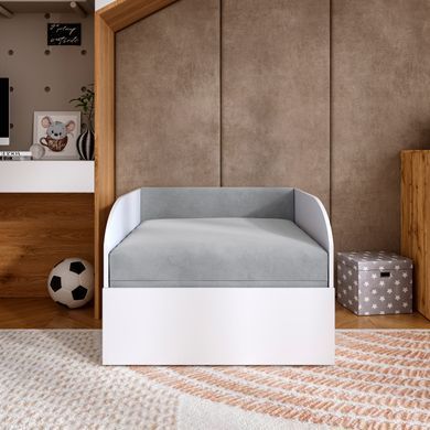 Крісло-ліжко 190х80 DecOKids BOY з ящиком велюр Light Gray