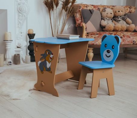 Дитячий столик і стільчик синій. Кришка хмаринка